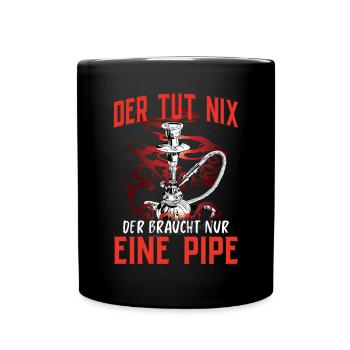 Shisha Geschenk für Wasserpfeife Shishabar Pfeife - Tasse einfarbig - Schwarz - Vorne