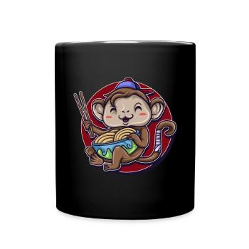 Affe Gorilla Primat Monkey Primat Tier Lackaffe - Tasse einfarbig - Schwarz - Vorne