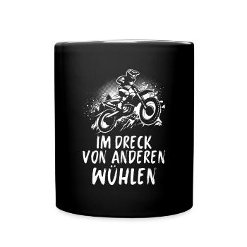 Motocross Geschenk Für Enduro Supermoto Dirt Bike - Tasse einfarbig - Schwarz - Vorne