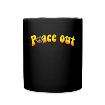 Hippie Peace Groovy Flowerpower Boho Woodstock - Full Colour Mug - black - Front