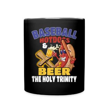 Baseball Hot Dogs & Bière The Holy Trinity Baseball - Mug uni - noir - Devant