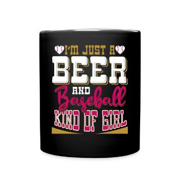 Je suis juste une bière et une fille de baseball - Mug uni - noir - Devant
