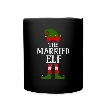 Noël laid Les proverbes elfes mariés - Mug uni - noir - Devant