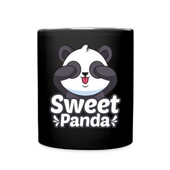 Panda-Yoga-Meditation Nette Pandas Tierliebhaber Y - Tasse einfarbig - Schwarz - Vorne