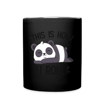 Panda Gaming Retro Cute Pandas Animal Lovers - Full Colour Mug - black - Front