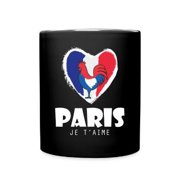 Frankreich Eiffelturm Ich liebe Paris Franzose Lie - Tasse einfarbig - Schwarz - Vorne