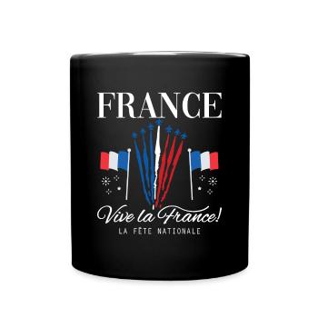 France Anniversaire Juillet Paris Tour Eiffel - Mug uni - noir - Devant