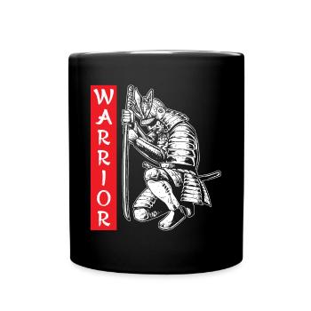 Samurai Katana Schwert Japan Asiatischer Krieger N - Tasse einfarbig - Schwarz - Vorne