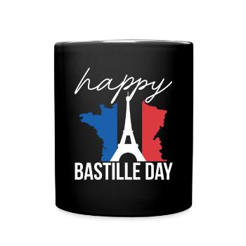Eiffel Tower Day Celebration July Paris France - Full Colour Mug - black - Front