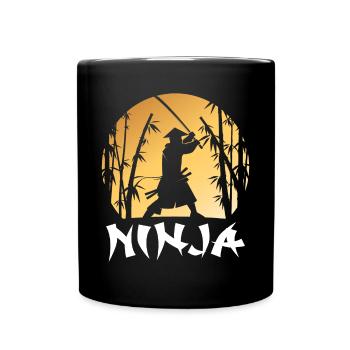 Ninja Warrior Samurai Japanisches Katana-Schwert A - Tasse einfarbig - Schwarz - Vorne