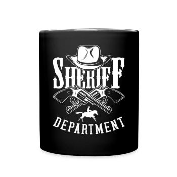 Sheriff Cowboy Pistols Sheriff Star Badge Costume - Mug uni - noir - Devant