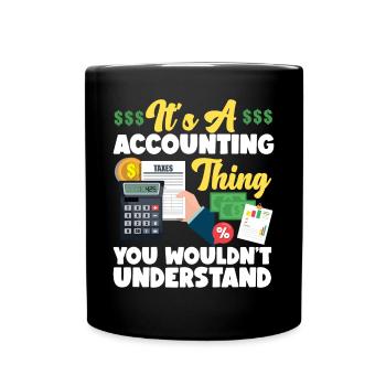 Accountant Bookkeeper Accounting - Full Colour Mug - black - Front