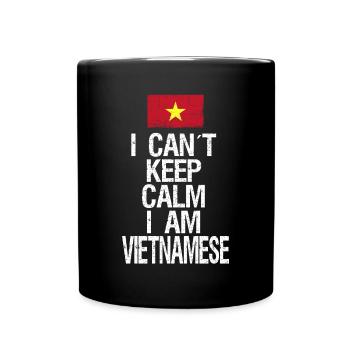 Je ne peux pas rester calme Je suis vietnamien - Mug uni - noir - Devant