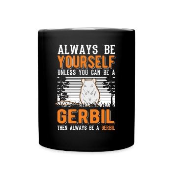 Gerbil Gift Racing Rat Gerbil - Full Colour Mug - black - Front
