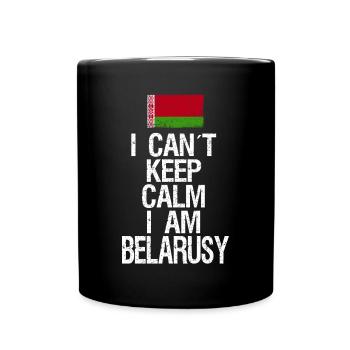 Je ne peux pas rester calme Je suis biélorusse - Mug uni - noir - Devant