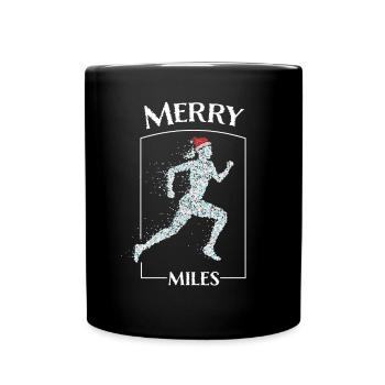 Jogging Joggers Running Santa Claus Hat Christmas Time - Full Colour Mug - black - Front