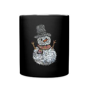 Snowman Snow Wintertime Winter Happiness - Full Colour Mug - black - Front