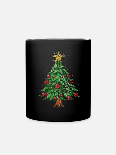 Weihnachtsbaum Christbaum Heiligabend Christmas - Tasse einfarbig - Schwarz