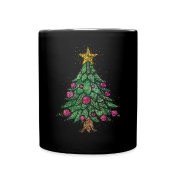 Arbre de Noël Arbre de Noël 4ème Arbre de Noël Avent Arbre de Noël - Mug uni - noir - Devant