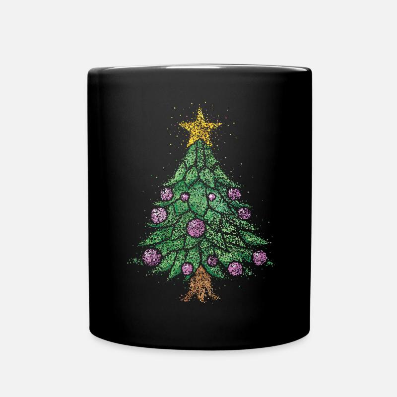 Tannenbaum Heiligabend Weihnachtsbaum Christbaum - Tasse einfarbig - Schwarz