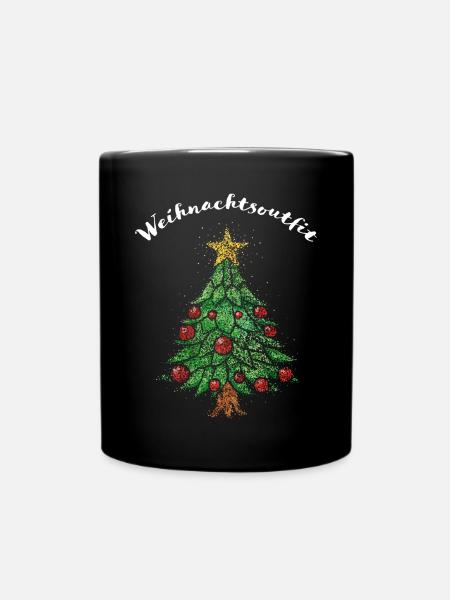 Weihnachtsoutfit Weihnachtsbaum Christbaum - Tasse einfarbig - Schwarz