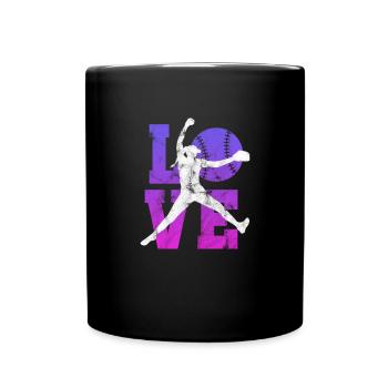 Softball - Tasse einfarbig - Schwarz - Vorne