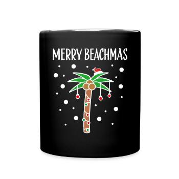 Joyeux Beachmas Palm Beach Sea Holiday Noël - Mug uni - noir - Devant