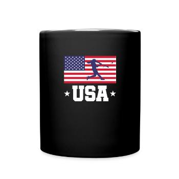 Softball USA Baseball Amerika Pitcher Geschenk - Tasse einfarbig - Schwarz - Vorne