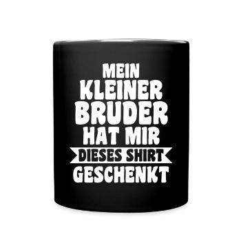 Geschwister Bruder Schwester - Tasse einfarbig - Schwarz - Vorne