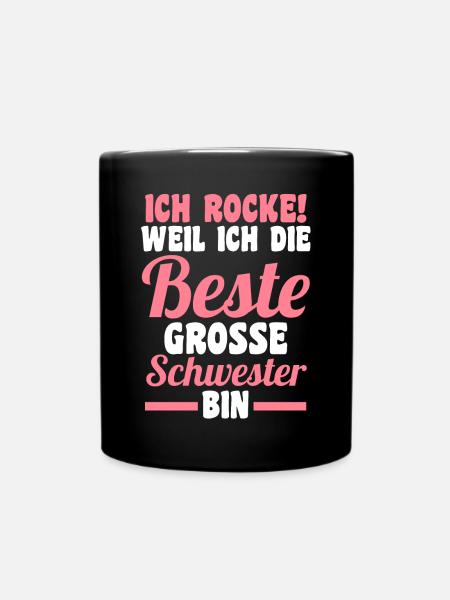 Beste Schwester - Tasse einfarbig - Schwarz