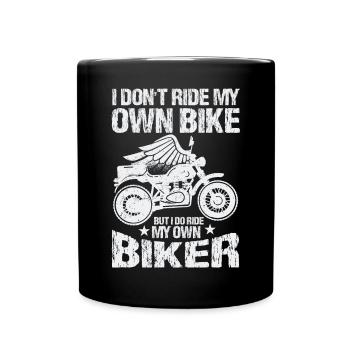 Ich Fahre Nicht Mit Meinem Eigenen Fahrrad, Aber - Tasse einfarbig - Schwarz - Vorne