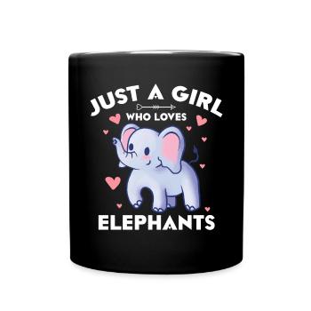 Juste une fille qui aime les éléphants - Mug uni - noir - Devant