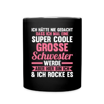 Geschwister Familie Schwestern Schwester - Tasse einfarbig - Schwarz - Vorne