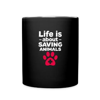 Tierarzt - Tasse einfarbig - Schwarz - Vorne