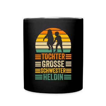 Geschwister Familie Schwestern Schwester - Tasse einfarbig - Schwarz - Vorne
