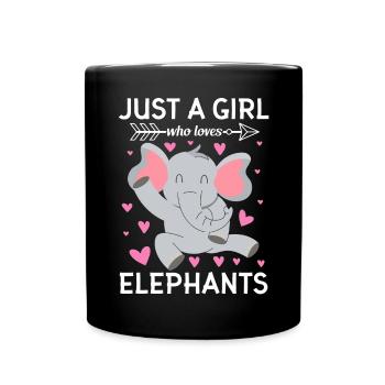 Juste une fille qui aime les éléphants - Mug uni - noir - Devant