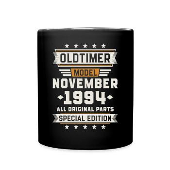 Oldtimer November 1994 Geburtstag Geschenk - Tasse einfarbig - Schwarz - Vorne