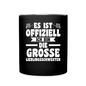Geschwister Familie Schwestern Schwester - Tasse einfarbig - Schwarz - Vorne