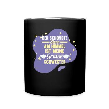 Geschwister Familie Schwestern Schwester - Tasse einfarbig - Schwarz - Vorne