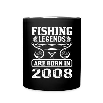 Les légendes de la pêche sont nées en 2008 - Mug uni - noir - Devant