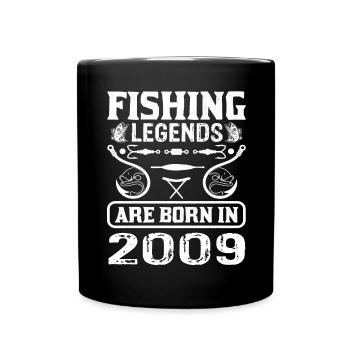 Les légendes de la pêche sont nées en 2009 - Mug uni - noir - Devant
