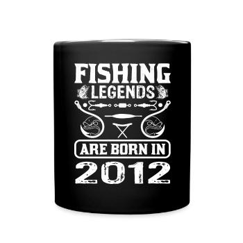 Les légendes de la pêche sont nées en 2012 - Mug uni - noir - Devant