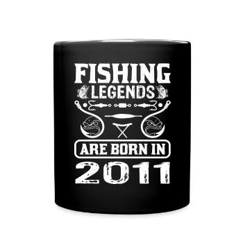 Fishing Legends Are Born In 2011 - Tasse einfarbig - Schwarz - Vorne