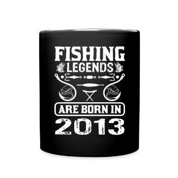Les légendes de la pêche sont nées en 2013 - Mug uni - noir - Devant