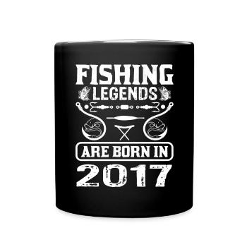 Fishing Legends Are Born In 2017 - Tasse einfarbig - Schwarz - Vorne
