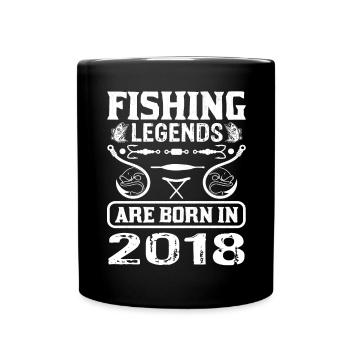 Les légendes de la pêche sont nées en 2018 - Mug uni - noir - Devant