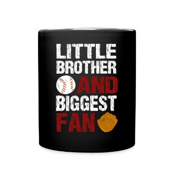 Petit frère et plus grand fan de baseball - Mug uni - noir - Devant