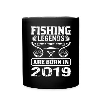 Les légendes de la pêche sont nées en 2019 - Mug uni - noir - Devant
