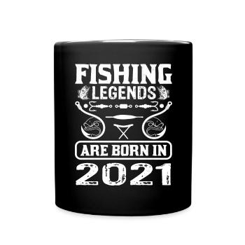 Les légendes de la pêche sont nées en 2021 - Mug uni - noir - Devant