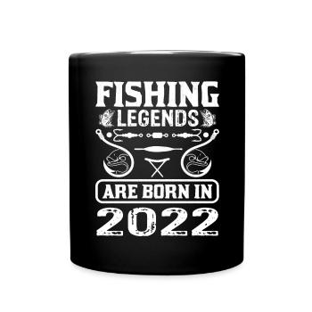 Fishing Legends Are Born In 2022 - Tasse einfarbig - Schwarz - Vorne